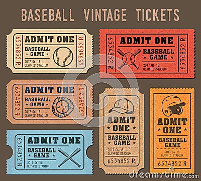 Vector Baseball invite Tickets Vector Illustration