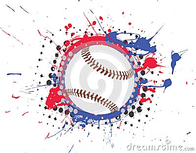 Vector Baseball with Splatter Vector Illustration