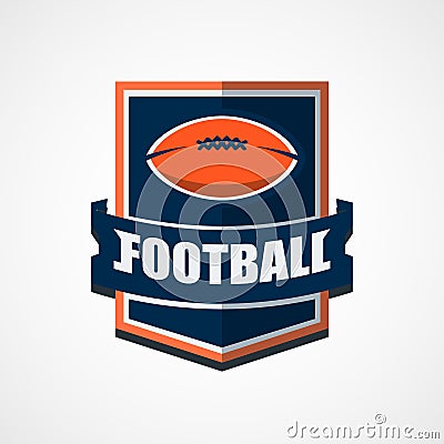 American Football Logo Template. Vector College Logos Illustration Vector Illustration