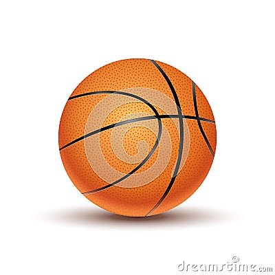 Vector Basketball ball isolated on a white background. Orange basketball play symbol. Sport icon activity Vector Illustration