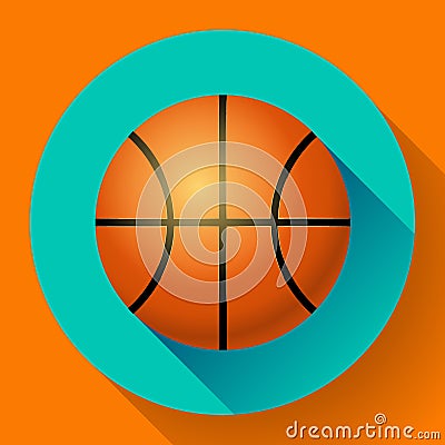 Vector Basketball flat icon sport illustration Vector Illustration