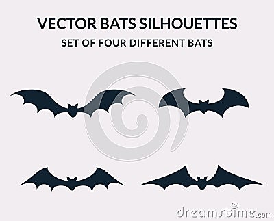 Vector bats silhouettes. Vector Illustration