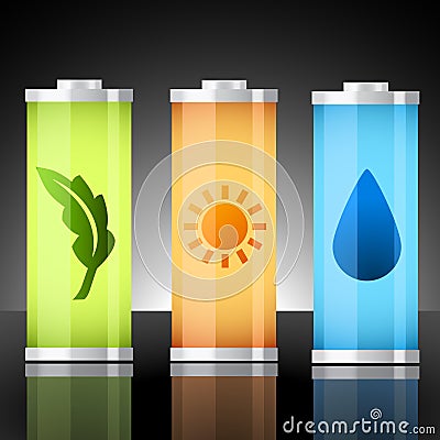 Vector batteries of elements Vector Illustration