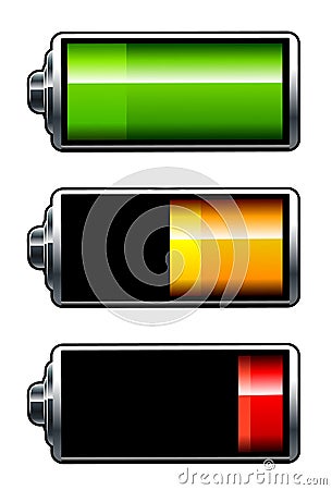 Vector batteries icons Vector Illustration