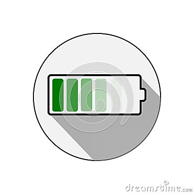 Vector battery icon. Accumulator battery charge energy icon. Vector illustration Stock Photo