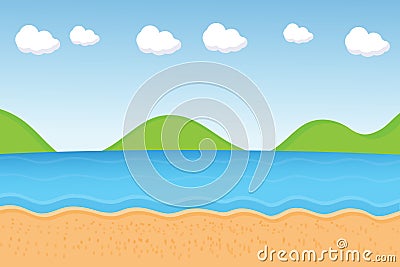 Vector : beach cartoon Vector Illustration