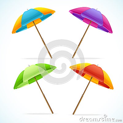 Vector Beach Umbrella Set Vector Illustration