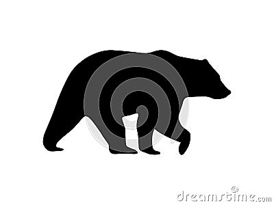 Vector bear icon silhouette isolated on white Vector Illustration