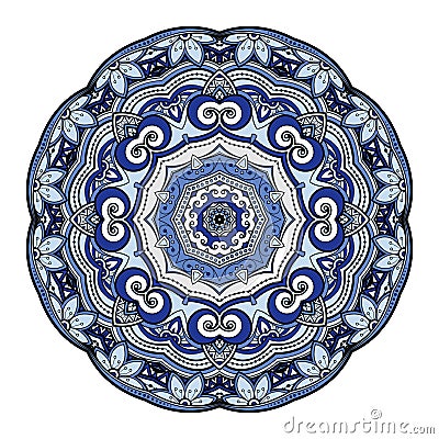 Vector Beautiful Deco Colored Mandala Vector Illustration