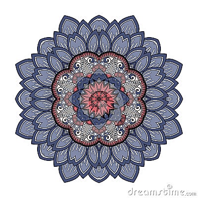 Vector Beautiful Deco Colored Mandala Vector Illustration