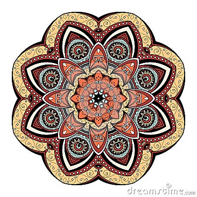 Vector Beautiful Deco Colored Mandala Vector Illustration