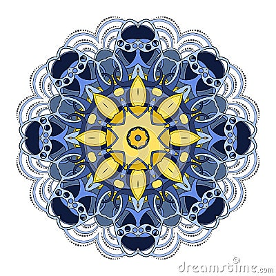 Vector Beautiful Deco Colored Mandala Vector Illustration