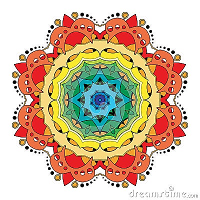 Vector Beautiful Deco Colored Mandala Vector Illustration