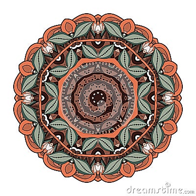 Vector Beautiful Deco Colored Mandala Vector Illustration