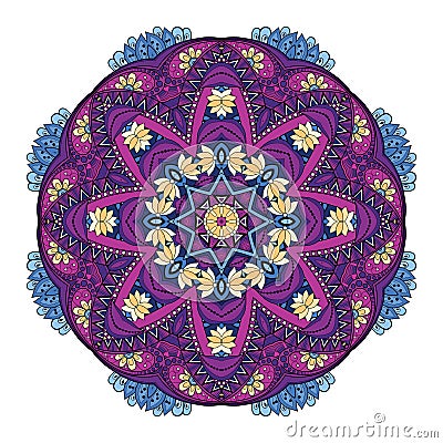 Vector Beautiful Deco Colored Mandala Vector Illustration