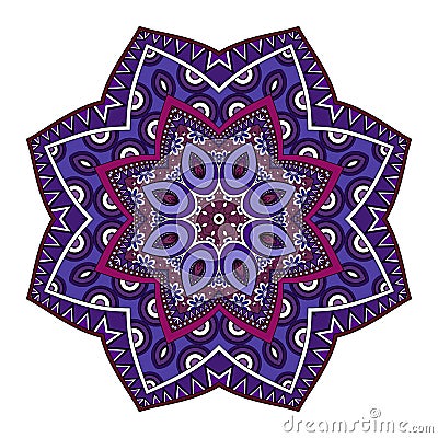 Vector Beautiful Deco Colored Mandala Vector Illustration