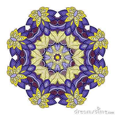 Vector Beautiful Deco Colored Mandala Vector Illustration