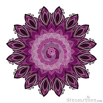 Vector Beautiful Deco Colored Mandala Vector Illustration