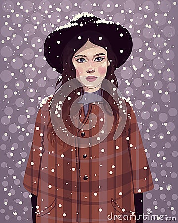 Beautiful fashionable girl Vector Illustration