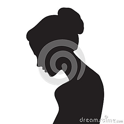 Vector beautiful female silhouette in profile Vector Illustration
