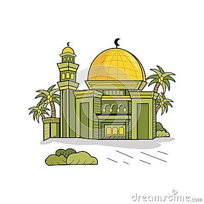Vector Beautiful Mosque for praying illustration concept Vector Illustration