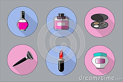 Vector beauty accessories icons universal set for web and mobile. Vector Illustration