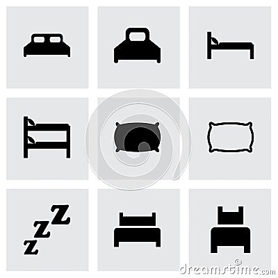 Vector bed icon set Vector Illustration