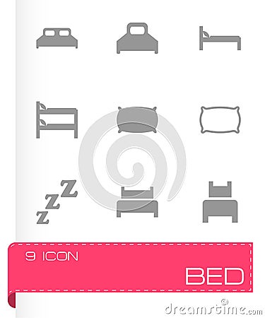 Vector bed icon set Vector Illustration