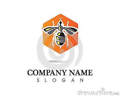 vector bee honey honey bee logo nice orange sweet unique warm de Vector Illustration