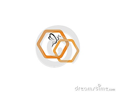 vector bee honey honey bee logo nice orange sweet unique warm design Vector Illustration