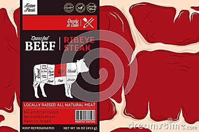 Vector beef label design concept Vector Illustration