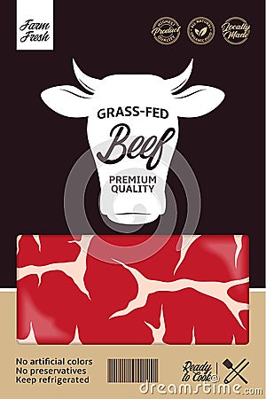 Vector beef packaging Vector Illustration