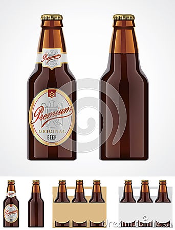 Vector beer bottle icon Vector Illustration