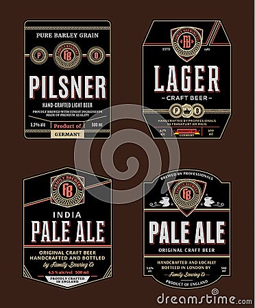 Vector beer labels and design elements Vector Illustration