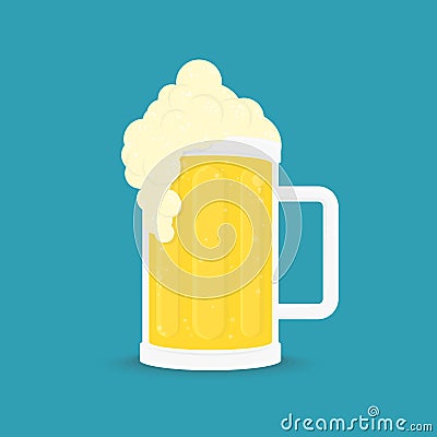 Vector beer with shadow. Vector Illustration