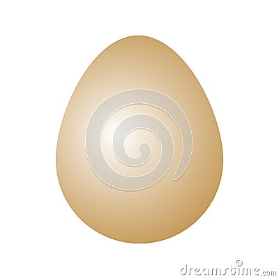 Vector beige Easter egg with sunlight isolated on a white background Vector Illustration