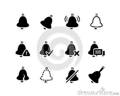 Vector Bell icons set Vector Illustration