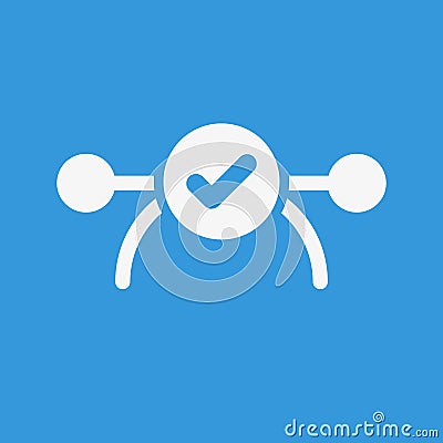 Vector bezier icon, multimedia icon with check sign. Vector bezier icon and approved, confirm, done, tick, completed symbol Vector Illustration