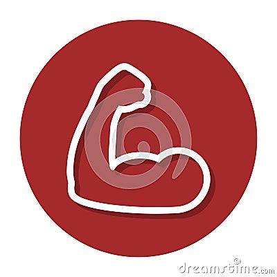 Vector Bicep Within A Circle Line Icon Vector Illustration