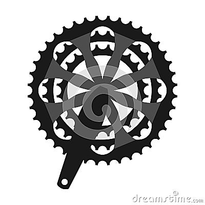 Vector bicycle cogwheel crankset sprocket. Vector Illustration