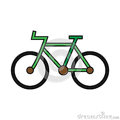 Vector - Bicycle outline icon, modern minimal flat design style, bike illustration Cartoon Illustration