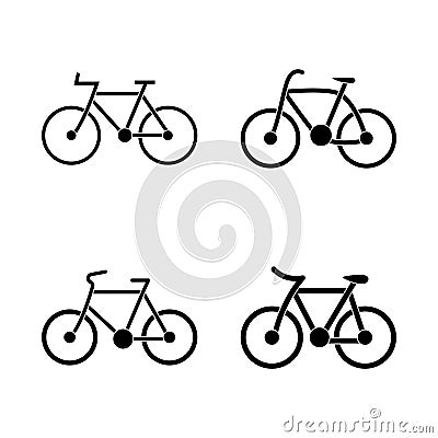 Vector - Bicycle outline icon, modern minimal flat design style, bike illustration Cartoon Illustration