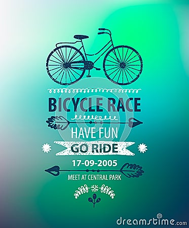 Vector bicycle poster. Bike race banner Vector Illustration