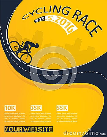 Vector bicycle race event poster design Vector Illustration