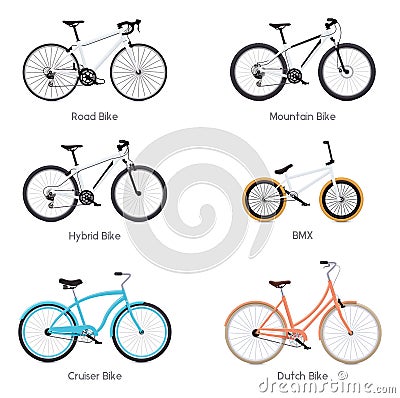 Vector bicycles set Vector Illustration