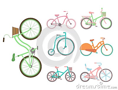 Vector bicycles vintage style old bike Vector Illustration