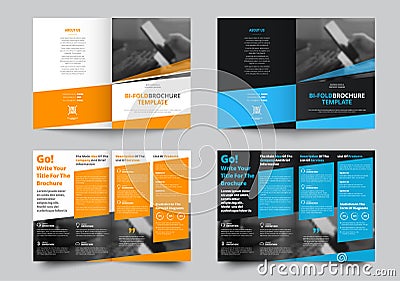 Vector bifold brochure for business and advertising Vector Illustration