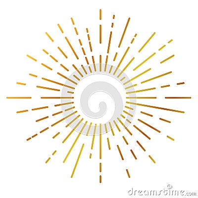 Big Golden Sunburst, rounded corner Vector Illustration