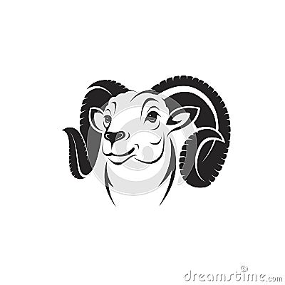 Vector of bighorn ram head on white background. Easy editable layered vector illustration. Wild Animals Vector Illustration