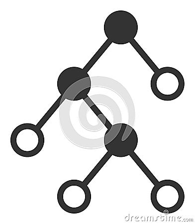 Vector Binary Chart Nodes Flat Icon Illustration Vector Illustration